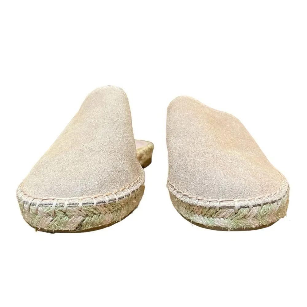 Gap Pink Espadrilles Shoes Mules Slip On Suede Blush Light Pink Flats Woven